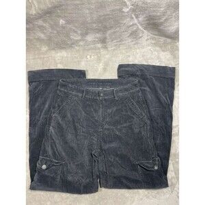 American Eagle Cargo Corduroy Baggy Wide Leg Pants Women Size 8 Gray High Rise